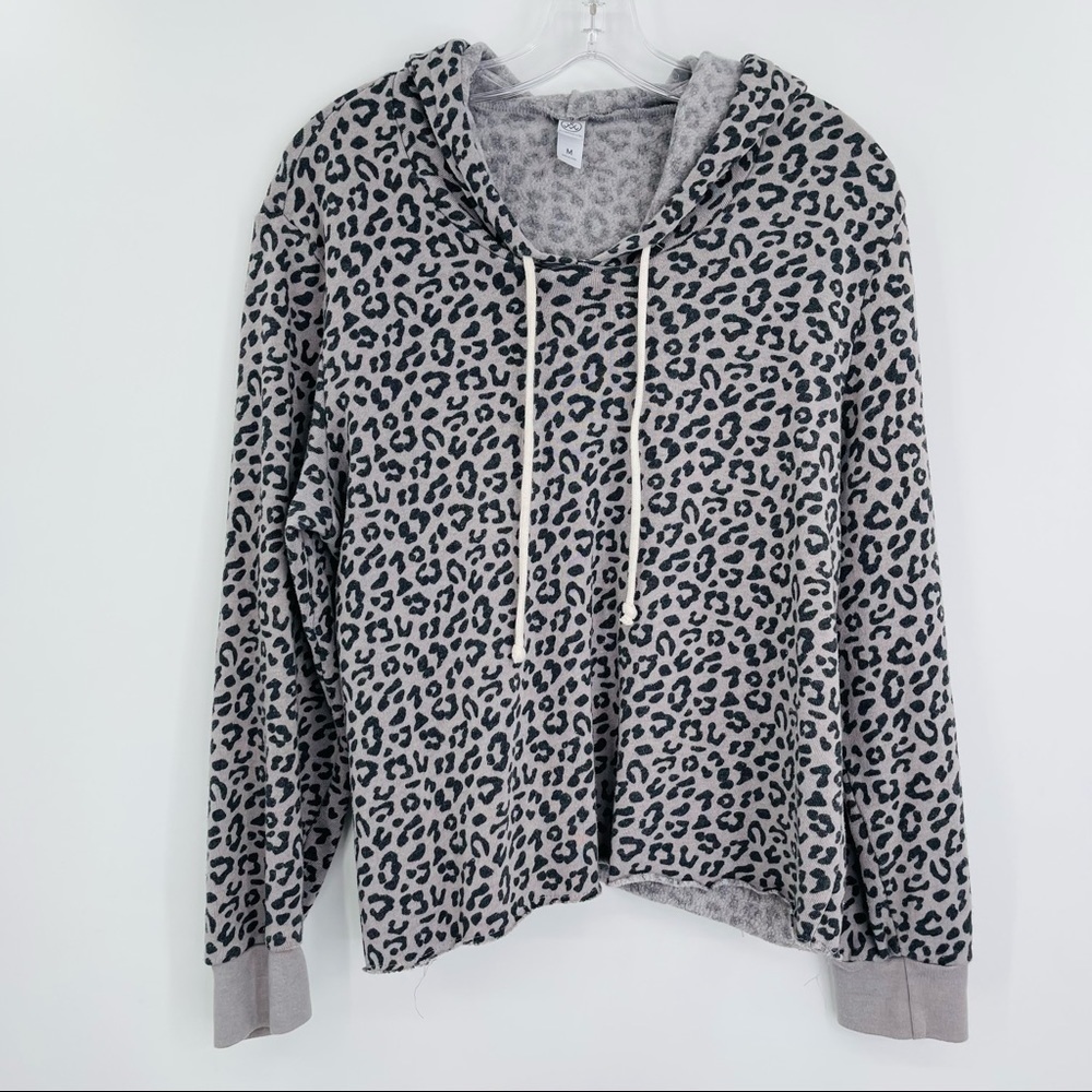 Alternative Leopard print hoodie slouchy athleisure women's size M